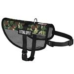 Dogline 13"-16" MaxAire Mesh Vest for Dogs and 2 Removeable "Emotional Support" Patches, Green Camo, Small