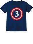 Captain 3rd Birthday Shirt Boy Girl 3 Year Old Gifts Toddler Kids T-Shirt 3T Navy