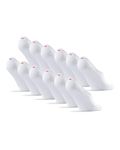 DANISH ENDURANCE 6 Pack Cotton No Show Socks, Silicone heel, Men and Women, White, 9-12