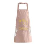 Yellow Weaves Kitchen Apron with Front Pocket and side Coral Velvet for Wiping Hands Towel, PVC Waterproof Cooking, Fits Men/Women, Home Restaurant, Pack of 1 - Peach