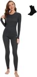 MERINNOVATION Merino Wool Base Layer Set for Women 100% Merino Wool Thermal Underwear Set Base Layer Top and Bottom Charcoal marle 165