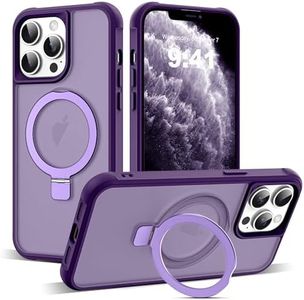SKYLMW Compatible with iPhone 11 Pro Max Case with Invisible Magnetic O-Ring Stand Military-Grade Translucent Case for iPhone 11 ProMax 6.5" [Compatible with MagSafe][Great Grip Feeling], Purple
