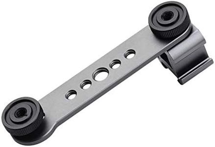 Andoer Triple Cold Shoe Mount Bracket Extension Bar with 1/4 Inch & 3/8 Inch Thread for Gimbal Stabilizer Tripod Camera Flash Light
