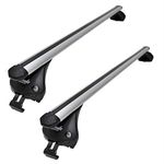 Summit SUP-965 Premium Integrated Railing Bar for Cars with Running Rails, Aluminium, Set of 2, Silver