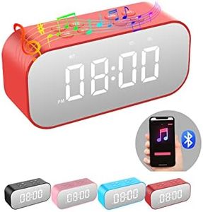 AFK Alarm Clock with Bluetooth Speaker,Digital Clock for Bedrooms,Alarm Clock for Heavy Sleepers Adults with Dual Alarm,Snooze,Dimmable LED Display.