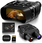 GTHUNDER Digital Night Vision Goggles Binoculars for Total Darkness—Infrared Digital Night Vision Large Viewing Screen, 32GB Memory Card for Photo and Video Storage—Perfect for Surveillance