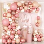 Pink Balloon Arch Kit, 133pcs Blush Pink Rose Gold Balloon Garland, Pastel Pink Nude Beige White Latex Balloons for Boho Baby Shower Wedding Bridal Shower Birthday Party Decorations