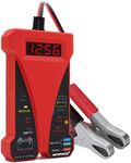 MOTOPOWER MP0514C 12V Digital Battery Tester Voltmeter and Charging System Analyzer with LCD Display and LED Indication - Red Rubber Paint