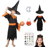 Sarvda Halloween Dress for boys girls kids and adults Orange Witch Dress with Addons. : 5 Years-6 Years