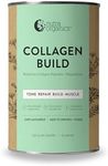 Nutra Organics Collagen Build Unflavoured 450g | Bioactive Collagen Peptides & Magnesium | Muscle Repair, Strength, Toning Formula (25 Serves)