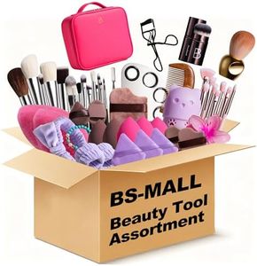 BS-MALL Makeup Brushes & Beauty Tools Assortment Box – Curated Collection of Makeup Brushes, Makeup Bag, Makeup Sponge, Hair Ties & More Professional Beauty Tools for Daily Use & Travel (XL)