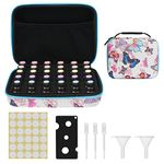 Unaone Essential Oils Carrying Case, Essential Oils Storage for 30 Bottles, Hold Up to 5 ml/10 ml/15 ml Essential Oils Bottle with Bottle Opener, Bottle Cap Labels, Funnels and Pipettes