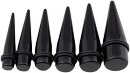 JOVIVI 10-20mm Acrylic Spike Rivet Taper Ear Expander Stretchers Plug Piercing Kit 6pcs