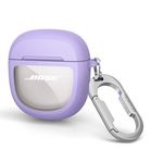 SURITCH Case for Bose QuietComfort Earbuds II 2022/QuietComfort Ultra 2023, Shockproof Protective Cover for Bose QC ii 2 Charging Case Accessories with Carabiner, Purple