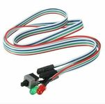 Generic PC Power Switch Button Cable Desktop Computer Case Motherboard On/Off/Reset/HDD Switch Cord Front Bezel Wire with Red Green LED Indicator Light