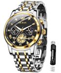 OLEVS Mens Watches Chain Chronograph Business Dress Quartz Stainless Steel Wrist Watch Waterproof Luminous Date