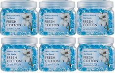 SMELLS BEGONE Odor Eliminator Gel Beads - Air Freshener - Eliminates Odors in Bathrooms, Boats, Cars, RVs & Pet Areas - Made with Essential Oils - Fresh Cotton Scent - 12 Ounce - 6 Pack