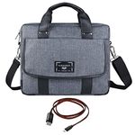 Vangoddy Chrono Grey Messenger Tote Bag for Asus Chromebook, Transformer Book Series 11.6 12.5 12.6 Tablet Laptop and Sync and Charge Cable