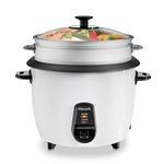 Rice Cooker and Food Steamer, 10 Cups Uncooked(20 Cups Cooked) Rice Maker Large, Removable Non-Stick Pot Suitable for Cooking, Soups, Stewing, Steaming, Automatic Keep Warm Function, White