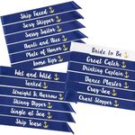 STAY GENT 18Pcs Bride to Be Sashes with 1pcs White Bridal Sash + 17pcs Navy Blue Team Bride Sashes Hen Party Sash for Bridesmaid Bridal Shower Bachelorette Party Favors Decor