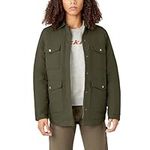 Dickies Plus Size Women's Duck Fleece Lined Chore Coat, Green, 2X