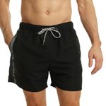 RIPT Mens Essentials Verticle Stripe Swimming Trunks Black/Grey L