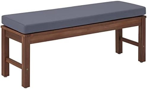 Amazon Aware - Panca da esterno imbottita in legno di acacia, finitura noce, portata 102 kg