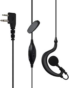 UAYESOK Écouteur de sécurité de la Police, Micro en Ligne VOX/PTT pour Casque à 2 Broches en Forme de G pour Midland G6 G7 G7Pro G9 GXT550 Alan42 Alan52 Talkie-walkie Radio bidirectionnelle