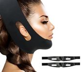 Double Chin Reducer V Line Lifting Mask Slimming Strap Silicone Double Chin Strap V Shaped Chin Mask Chin Strap (2PC)