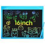 proffisy Colourful Screen LCD Writing Tablet 16 Inch USB Rechargeable Electronic E-Note Scribble Board for Kids and Adults at Home (Blue)