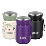 SHO Food Flask - Vacuum Insulated, Double Walled Stainless Steel Food Flask & Food Container - 10 Hours Hot & 20 Hours Cold - 530ml 800ml - BPA Free (Vivid Violet, 530ml)