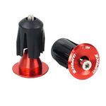 CYSKY Bike Handlebar End Plugs Bar Caps 1 Pair Bicycle Handlebar Grips Bar End Cap for Most Bicycle, Mountain Bike, Road Bike, MTB, BMX (Red)