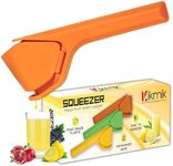 Kikmik Lemon Squeezer - CitrusEase Foldable Manual Fruit Juicer: Effortless Juicing with Space-Saving Ergonomics Design – Hand Squeeze with Sideways Pivot for Maximum Juice Yield-(Orange)