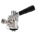 European Sankey S System Keg Coupler, 1/4'' Beer Barb Stainless Steel Probe Brass Body 5/16'' Gas Tailpiece Draft Kegerator Tap Dispenser