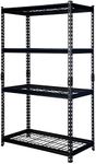 Pachira 36" W x 18" D x 60" H Adjustable Height 4-Shelf Steel Shelving Unit Utility Organizer Rack for Home, Office, and Warehouse, Black