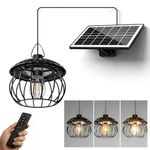 Solar Shed Light Indoor Outdoor, 4400mAh Solar Pendant Light with Fast Charging, 9-Level Adjustable 3000K Warm Light, Smart Light Sensor Auto On/Off, Split Design, IP65 for Shed, Garage, Gazebo