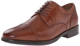 Johnston & Murphy Men's Branning Cap Toe Oxford, Tan Waterproof Calfskin, 9.5 M US