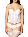 Va Bien Women's Lace Low Back Bustier, White, 32A