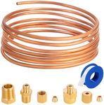 YullSorom 72'' Oil Pressure Gauge Tubing Kit, Set of Copper Tube with1/4'' x1/8'' NPT,1/8'' NPT Male x1/8'' OD and 1/8'' NPT Female x1/8'' OD Threaded Brass Parts