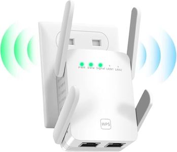 Repetidor WiFi,Amplificador Señal WiFi,Extensor de WiFi Señal con 4 Antenas,2 Puerto Ethernet,Modos Repetidor/Enrutador/Ap,WiFi Cobertura de hasta 200 m²,Compatible con Alexa & Routers