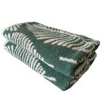 Sue Rossi 100% Turkish Cotton Hand Guest Towels, Pack Of 2, Very Soft & Absorbent, Quick Dry 500gsm Thick, Bathroom Or Kitchen Utility Towel Set. (Green Leaf)