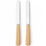 LacusMare Butter Knife Set of 2 – 17.5cm Oak Wood Handle Stainless Steel Butter Knives for Spreading Butter, Jam, Cream Cheese & Soft Cheese – Rustic Wooden Spreader for Toast & Sandwich (5)