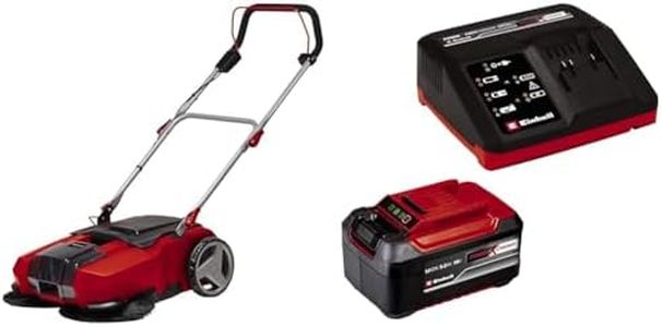 Einhell Balayeuse sans fil TE-SW 18/610 Li-Solo Power X-Change (li-ion, collecteur de 20 litres, position de stationnement, guidon réglable, interrupteur marche-arrêt) avec Chargeur et Batterie 5,2Ah