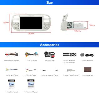 XTRONS 7-Inch Android 14 Car Radio for Fiat 500 – Touchscreen Stereo