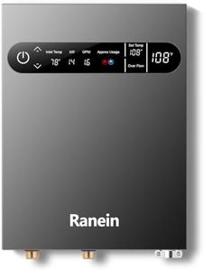 Ranein 14kW Tankless Electric Water Heater,on Demand Instant Endless Water Heater with LED Temperature Display for Whole House Shower