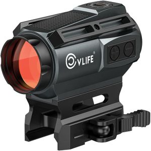 CVLIFE Multi Reticle Red Dot Sight for Rifle - 25mm Large Lens Solar Red Dot with 2 MOA Dot & 70 MOA Circle, Motion Awake, Quick Release for Picatinny Rail, IPX7 Waterproof Fogproof with Flip Caps