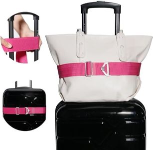 TOOVREN 2-in-1 Luggage Straps Add a Bag Bungees Travel Belt for Luggage Strap for Backpack Attachment Over Handle Carry On Bag Adjustable Elastic Suitcases Belt Travel Accessories Rose