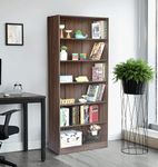 DeckUp Muvo 6-Shelf Engineered Book Shelf and Display Unit (Walnut, Matte Finish)