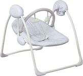 LADIDA Folding Electric Baby Swing, Grey Elephant and Giraffe Design, Soothing Music, Suitable for Newborns, 143