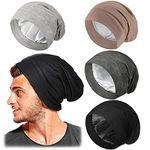 4 Pieces Hair Bonnet for Men Silk Satin Sleep Cap Cover Night Sleeping Beanie Gifts for Boyfriend,Husband Dad (Classic Colors Set)